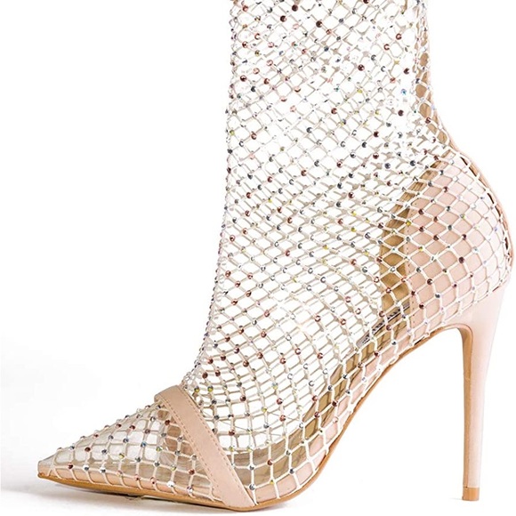Fishnet Rhinestone Heels - Picture 2 of 8